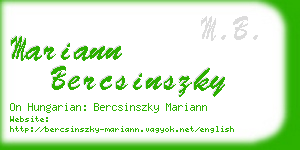 mariann bercsinszky business card